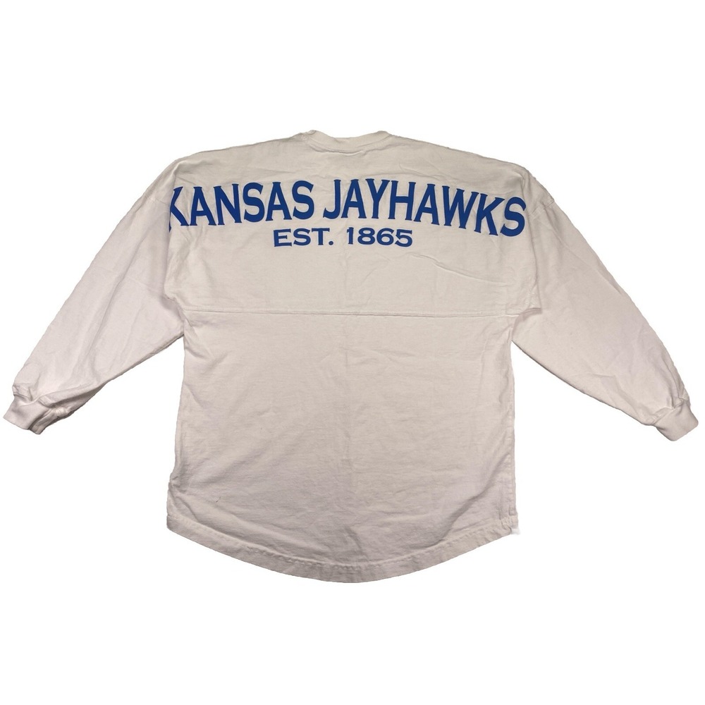 Spirits Jersey University Of Kansas Jayhawks Long Sleeve Shirt White Size Small - Picture 2 of 5